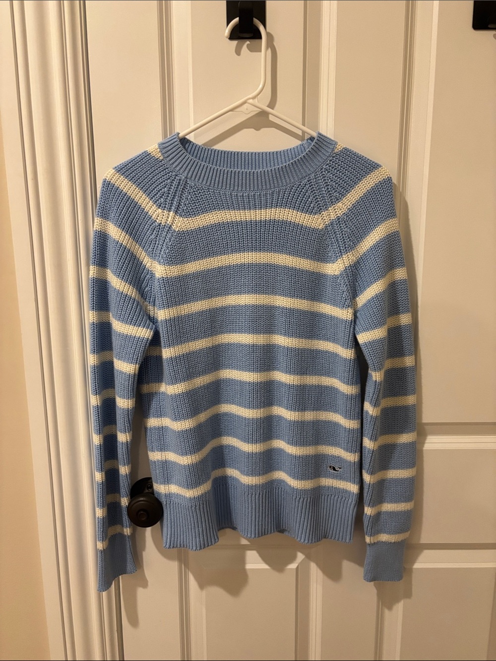Vineyard Vines Light Blue & White Striped Crewneck Sweater